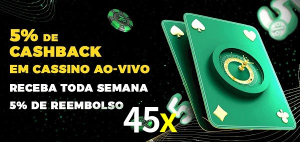Promoções do cassino ao Vivo 45x